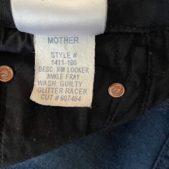 Mother High Waisted Looker Ankle Fray-Guilty Glitter Racer - Picture 9 of 10
